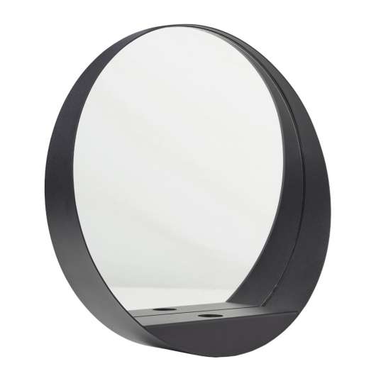 Gejst - Glim Ljusstake Spegel Rund 28 cm Svart