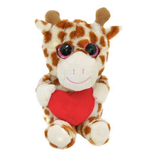 Giraff med Rött Hjärta Mjukisdjur