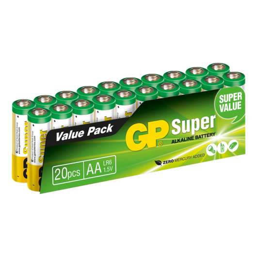 GP Super Alkaline Batterier - 20-pack AA