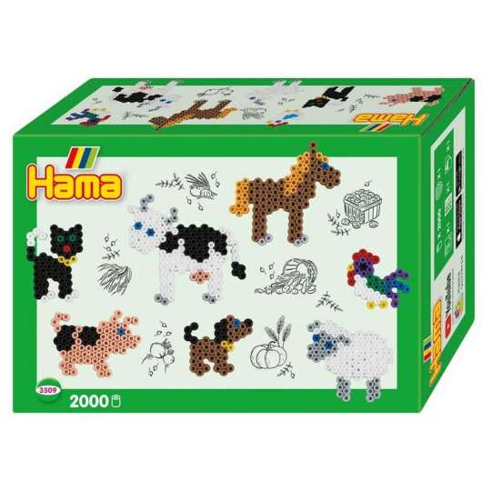 Hama Midi PĆ¤rlor Gift box BondgĆrdsdjur 2000 st