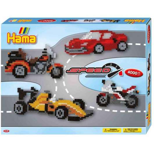 Hama Midi PĆ¤rlor Presentbox Speed Fordon 4000 st