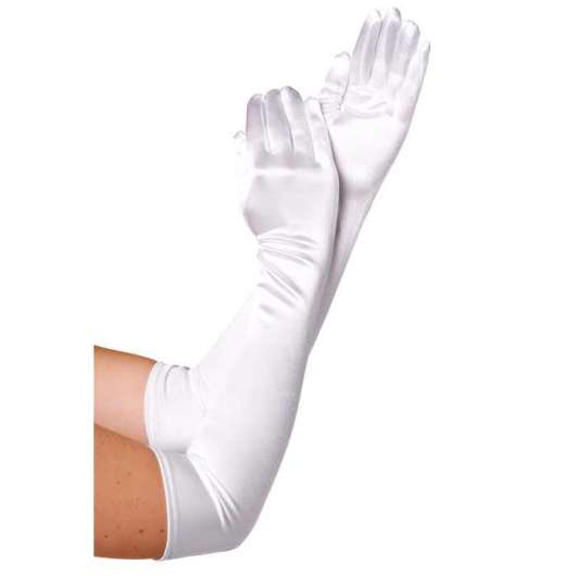 Handskar, långa vita 57 cm