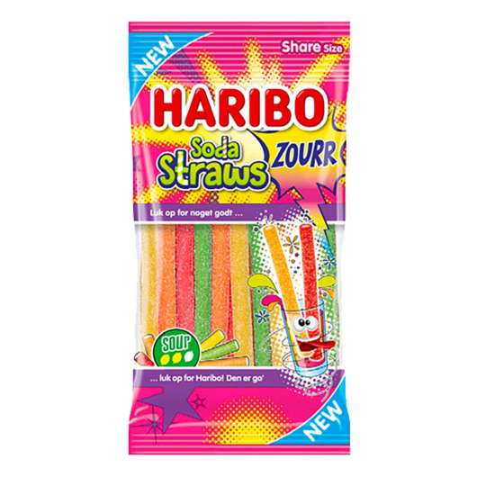 Haribo Soda Straws Zourr - 90 gram