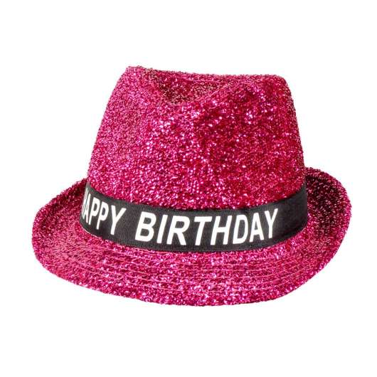 Hatt, rosa happy birthday