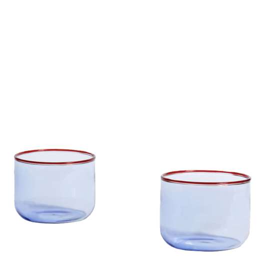 Hay - Tint Glas 2-pack  Blå/Röd kant