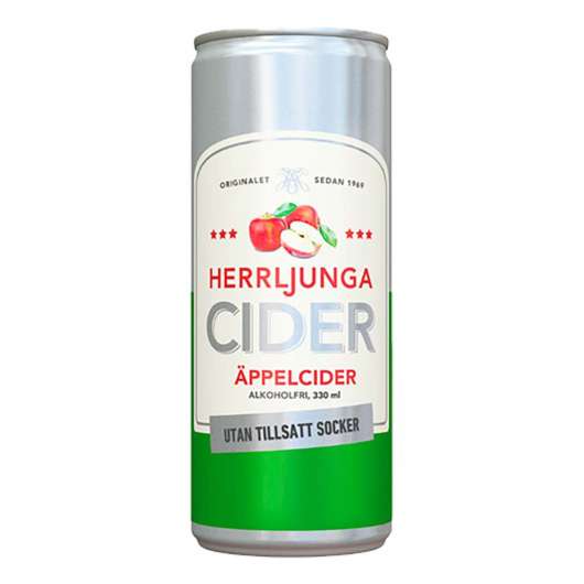 Herrljunga Äppelcider Utan Tillsatt Socker Alkoholfri - 24-pack