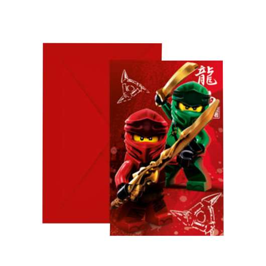 Inbjudningskort, Lego Ninjago 6 st