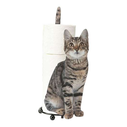 Katt Toalettpappershållare - Grå