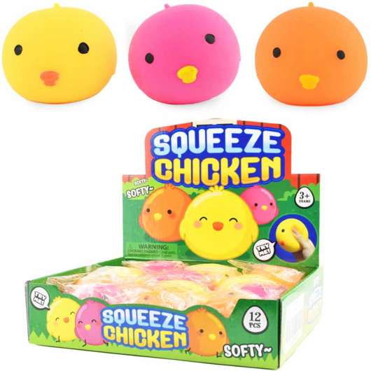 KlĆ¤mboll Kyckling Squeeze Ball Chicken 7,5 cm