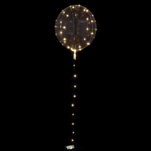 Klotballong, transparent med LED