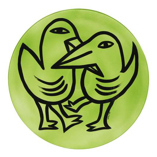 Kosta Boda - Final Peace Fat Fåglar Grön 38,5 cm Grön