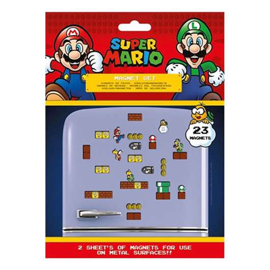 Kylskåpsmagneter Super Mario - 23-pack