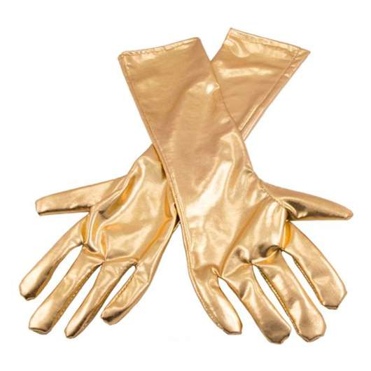 Långa Handskar Metallicguld - One size