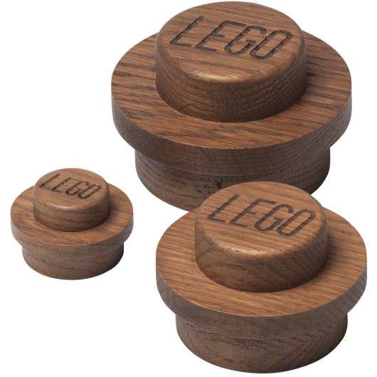 LEGO - Wooden collection Krokar 3-pack 1x1 Mörk Ek