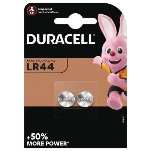 LR44 Duracell knappcellbatteri 1,5 volt 2 st.