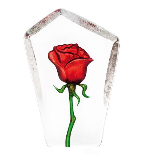 Målerås Glasbruk - Floral Fantasy Ros 13 cm Röd