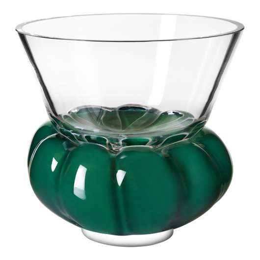 Målerås Glasbruk - Padam Skål 15 cm Klar/Grön