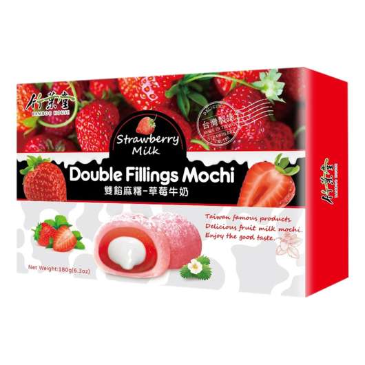 Mochi Strawberry Double Filling - 180 gram