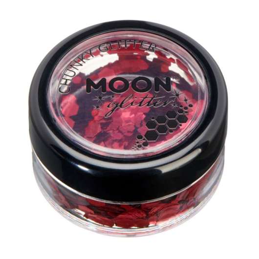 Moon Ansikts- & kroppsglitter i burk 3 g-Röd