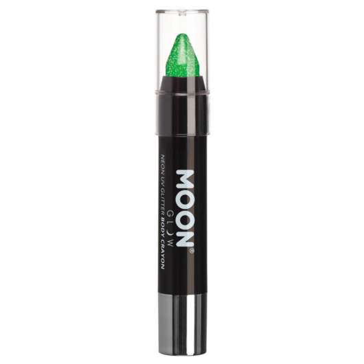 Moon UV-Sminkkritor, grön neon med glitter 3,5 g