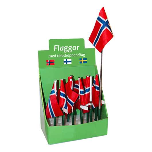 Norsk Flagga med Teleskophandtag