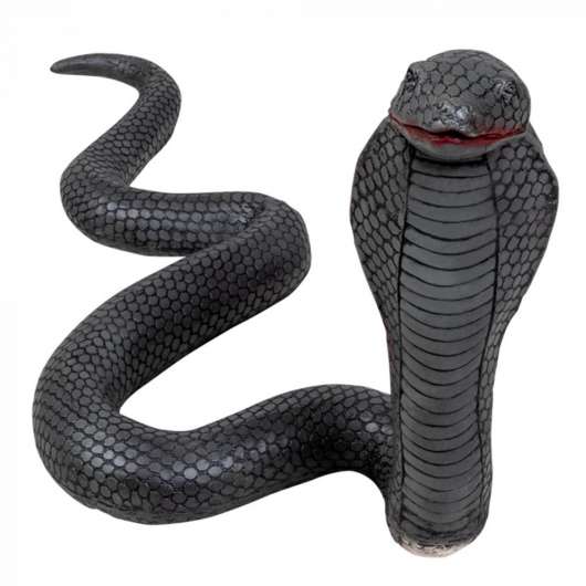 Orm, svart kobra 65 cm