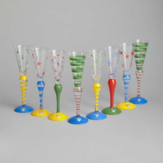 Orrefors - "Clown" Champagneglas 8 st