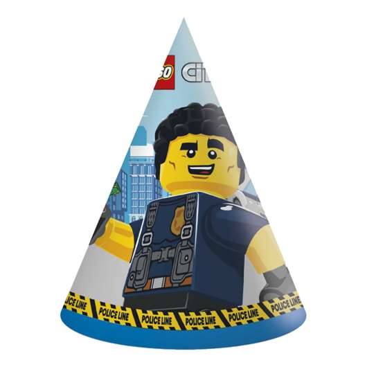 Partyhattar Lego City - 6-pack