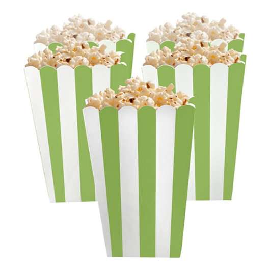 Popcornbägare Gröna Randiga - 5-pack