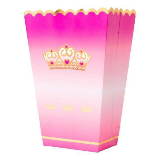 Popcornbägare Prinsesskrona Rosa - 8-pack