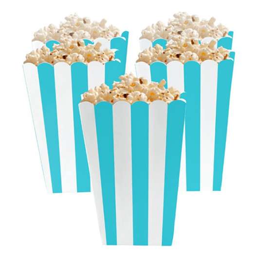 Popcornbägare Turkos Randiga - 5-pack