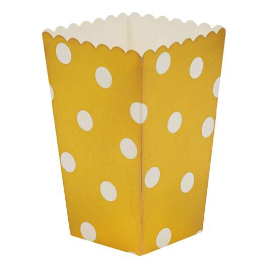 Popcornboxar Guld Prickar - 6-pack