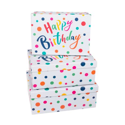 Presentboxar Happy Birthday - 3-pack