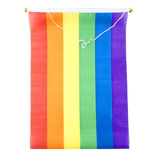Regnbågsflaggan i Tyg på Pinne