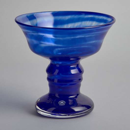 Reijmyre Glasbruk - Glasskål på Fot Blå