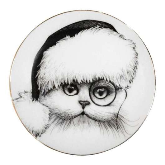 Rory Dobner - Perfect Plate Christmas Santa Cat 16 cm