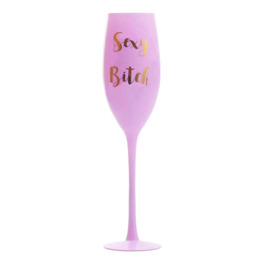 Rosa Champagneglas Sexy Bitch