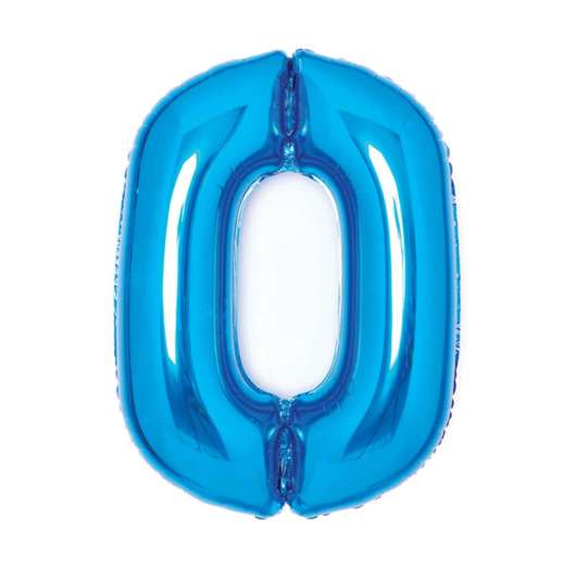 Sifferballong, 0 blå 66 cm