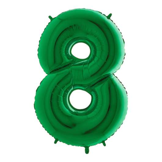 Sifferballong Grön Metallic - Siffra 8
