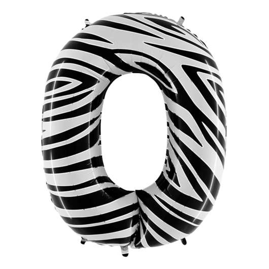 Sifferballong Zebra Mönster - Siffra 0