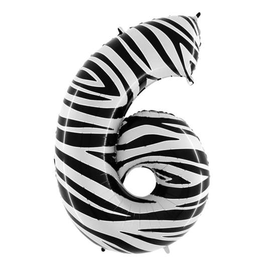 Sifferballong Zebra Mönster - Siffra 6