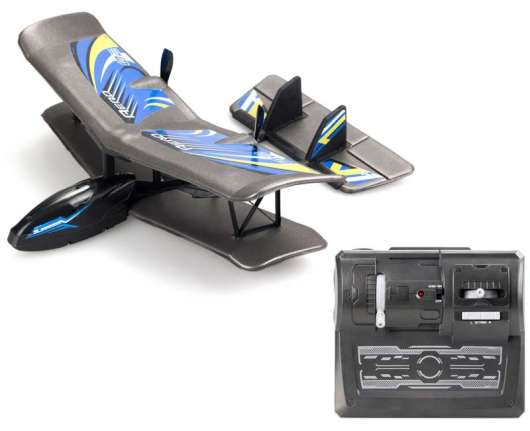 Silverlit radiostyrt flygplan silverlit bi-wing evo b blå vingspann 22 cm