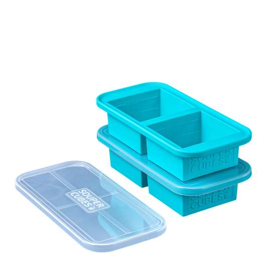 Souper Cubes - Matförvaring och Lock Silikon 2-cup 2x500 ml 2-pack Blå