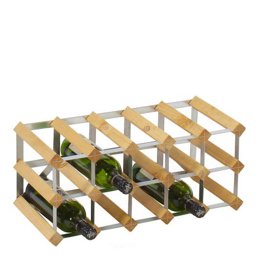 Traditional Wine Rack - Påbyggnadsbart Vinställ för 15 flaskor ljust Trä