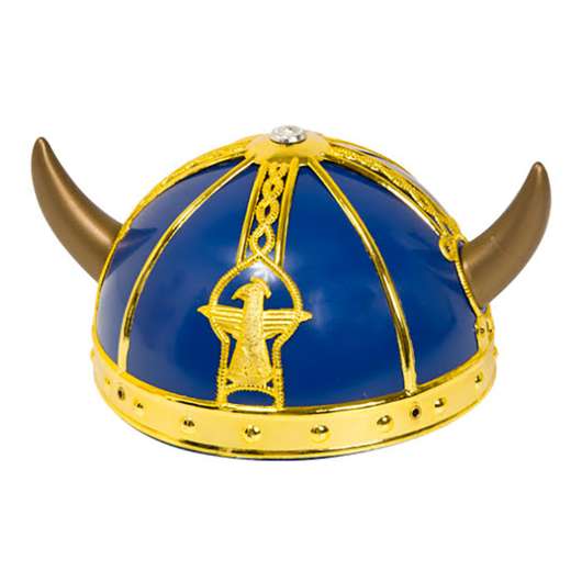 Vikingahjälm Blå/Guld - One size