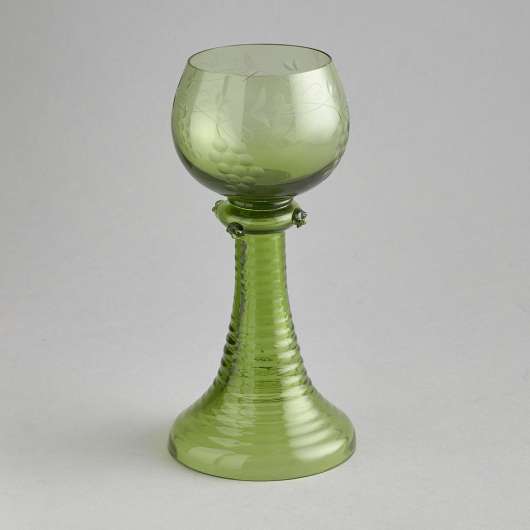 Vintage - 6 st Remmare i grönt glas