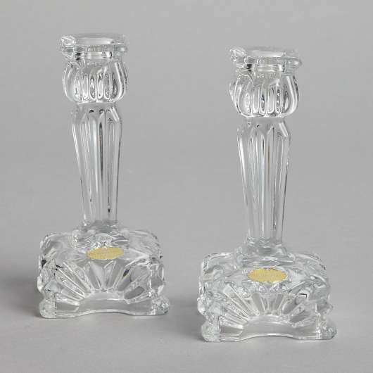 Vintage - Ljusstakar i Kristall 2 st