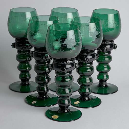 Vintage - SÅLD Remmare Glas Tyskland 6 st