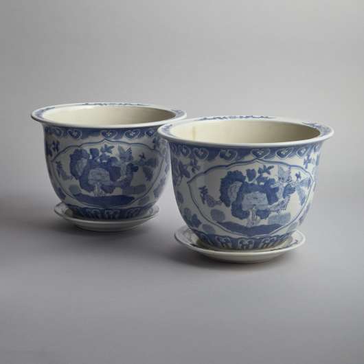 Vintage - Ytterfoder Blåvit Kina 1 par
